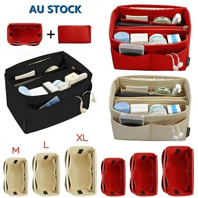 $19.99 • Buy Travel Organiser Handbag Felt Bag Tote Insert Liner Purse Pouch Women 3 Sizes AU