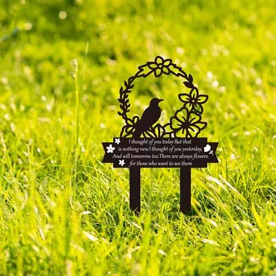 Birds Memorial Grave Markers Flowers Metal Grave Plaque Stake Marker 9x13  Sy... • $20.42