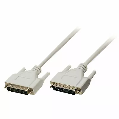 Serial Cable 25 Pin Male To 25 Pin Male D-SUB DBM25 Cable Lead 2m • £5.92