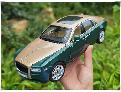 KYOSHO 1/18 Rolls Royce RR Ghost Diecast Model Car Gift Collection Green Gold • $208.25