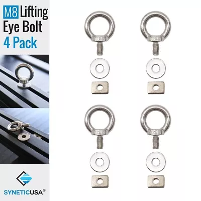 4pcs Lifting Eye Bolts With T-Slot Nuts Stainless Steel M8 Ring • $26.99