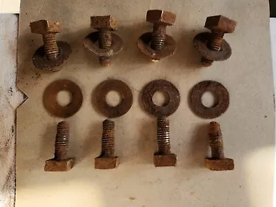 8 Antique Square Head Bolts & Washers Bolt Nut Vintage  • $8.99