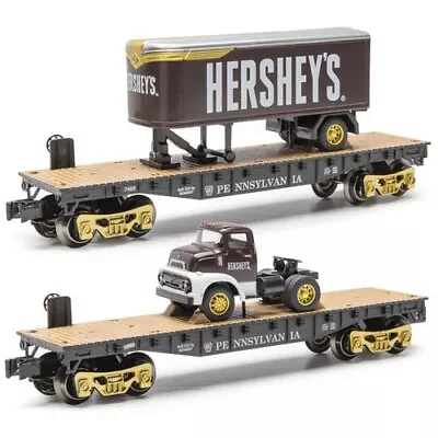 Menards2-Piece 10-1/2  O Gauge Pennsylvania Flatcar With 1956 Hershey's Tractor • $42