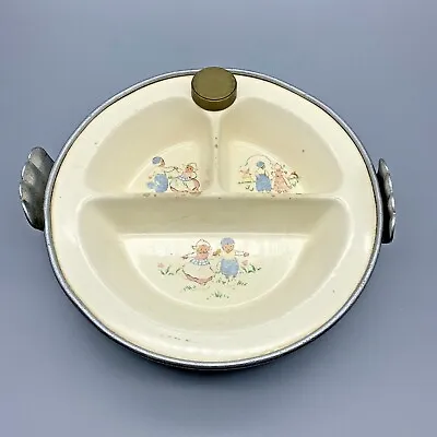 VTG Excello Baby Warming Dish/Bowl Dutch Children Playing Hansel & Gretel USA • £12.34