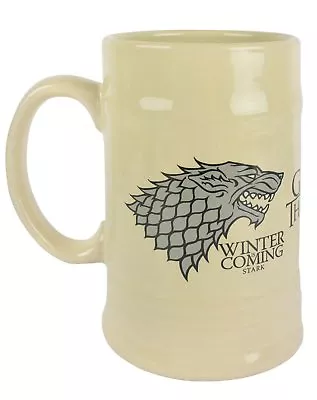 Game Of Thrones House Stark Wolf Family Sigil Crest Ceramic Stein Mug Official • £11.94