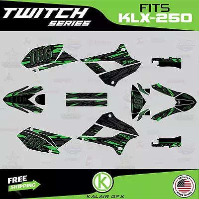 $98.99 • Buy Graphics Kit For Kawasaki KLX250 (2008-2020) KLX 250 Twitch Series - Green