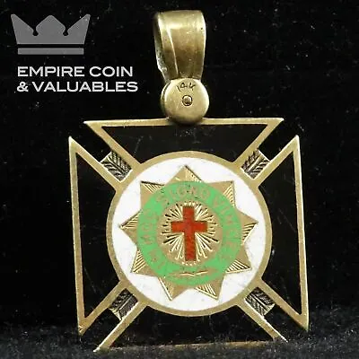 $400 • Buy 14k GOLD Masonic Knights Templar In Hoc Signo Vinces Watch Fob / Pendant *S