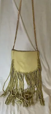 Zara Leather / Suede Long Fringe Crossbody Bag + Heavy Shoulder Chain 💥SALE💥 • £16.50