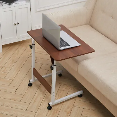 Height Adjustable Mobile Laptop Table OverBed Computer Desk Sofa Bed Tray Stand • £18.95