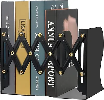 Adjustable Bookends Metal Iron Bookends Expandable • $19.04