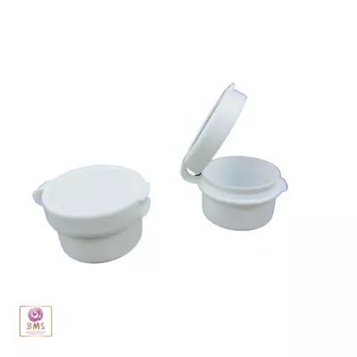 Cosmetic Hinged Jars Empty Plastic Beauty Containers Pot 5 Gram Ml White (5)5091 • $16.95