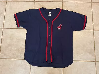 Vintage Hank Aaron Originals Brand Cleveland Indians Jersey Size XL Blue • $12.99