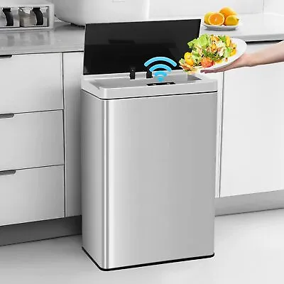 13 Gallon Kitchen Trash Can Automatic Touch Free High-Capacity Stainless Steel  • $58.63