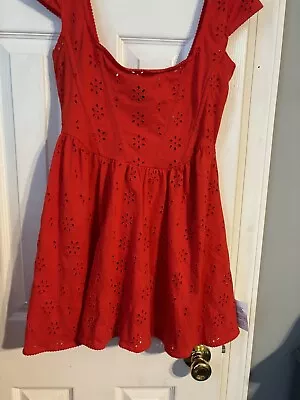 ASOS DESIGN Eyelet Corset Mini Dress - Red - Size 6 BNWT • $21.99