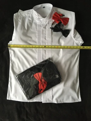 £25 • Buy Mens French Cuff Tuxedo Shirt Wing Tip Collar Long Sleeves, Cuff Links Included