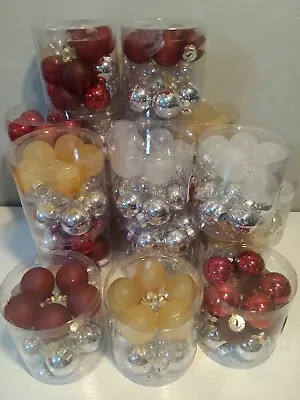 75 Mini Christmas Glass Ornaments Balls Or Baubles 1  Random Assortment • $10