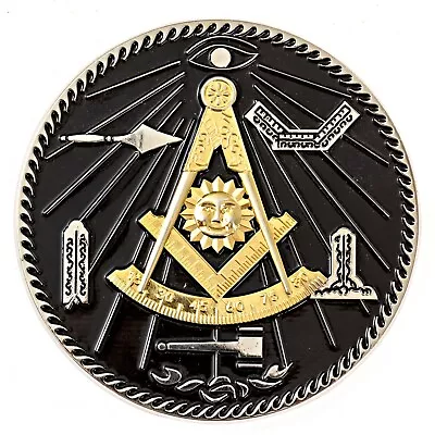 Past Master With Square & Quadrant And Working Tools Masonic Auto Emblem • $11.99