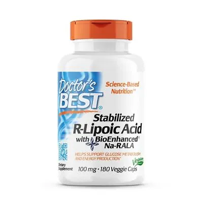 Doctor's Best Stabilized R-Lipoic Acid 100mg 180 Veggie Capsules • £82.28