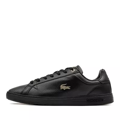 Lacoste Mens Black Leather Trainers Graduate Pro Sneakers - Size 7 • £79