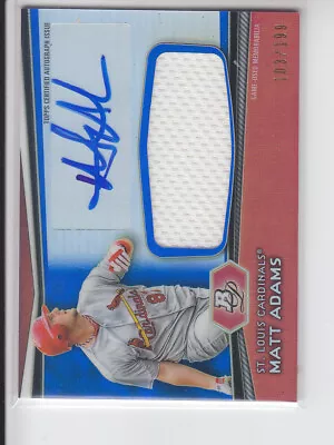 2012 Bowman Platinum Matt Adams Blue Refractor Jersey Auto /199 Cardinals • $8.99