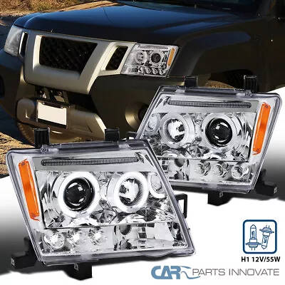 Fits 05-12 Xterra Clear Lens Halo LED Projector Headlights Head Lamps L+R • $144.35