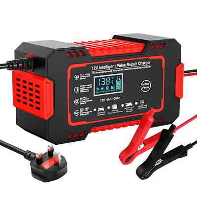 Car Battery Charger 12V Fast Charger Automatic Smart Pulse Repair AGM/GEL UK Red • £14.99