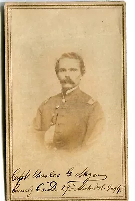 Antique CDV Photograph Civil War Identified Captain 29th Michigan MI Infantry • $35