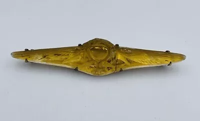 Rene Lalique Antique Art Nouveau Deux Aigles Glass Pin With Crack • $1200