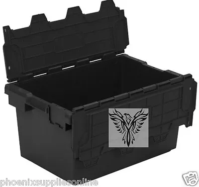 Large Strong Black Plastic Storage Removal Container Crates 80 Litre Gear Gulper • £35.99