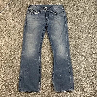 True Religion Section Bootcut Flap Pocket Men’s Blue Jeans Size 36x34 • $39.99