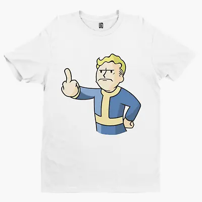 Vault Boy Finger T-Shirt - Cool Gamer Funny Retro Game Comic Arcade Fallout Nerd • £9.59