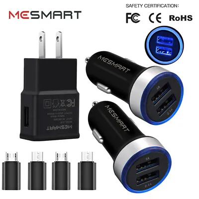 Wall Car Charger Type C Female To Micro USB Male Converter For Samsung Acer HTC • $13.99