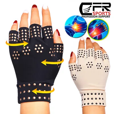 Pairs Copper Compression Gloves Medical Arthritis Pain Relief Hand Support Brace • $6.53