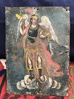 Antique 19th C Mexican Spanish Colonial Tin Retablo Painting • $0.99