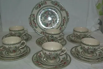 £25 • Buy Johnson Brothers Indian Tree 19 Piece Tea Set 6 X Tea Trios & Cake Plate