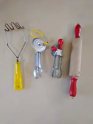 Vintage Child's Toy Kitchen Utensils Mixed Lot Of 4 • $15.45