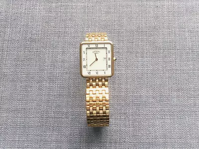 Mans Rotary Gold Plated Date Quartz.Excellent Working Condition. New Battery. • £22