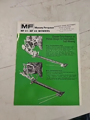 Massey Ferguson MF 41 Dyna-Balance & MF 42 Pitman Design Mowers Sales Brochure • $8.96