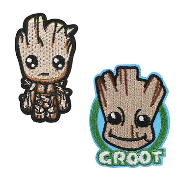 2 PC Marvel Comics Guardians Of The Galaxy I Am Groot Superhero Iron On Patches • $8.99