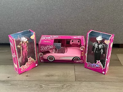 Barbie & Ken MOVIE Figures W/ Remote Control Barbie Corvette Car NEW • $280.24