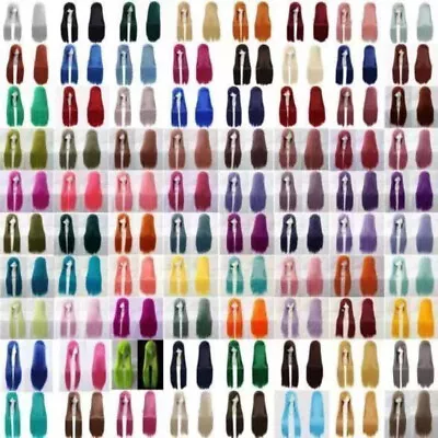 Multi-color 100cm Natural Long Wigs Fashion Sexy Cos Wigs Free Wig Cap • $17