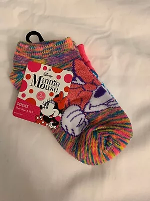 2 Pairs Minnie Mouse Socks Kids 5-10.5 • $6