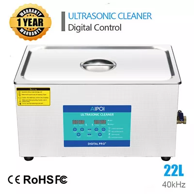 Pro Ultrasonic 22L Cleaner Digital Ultra Sonic Cleaning Bath Tank Heater Timer • £265.91