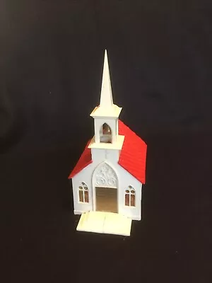 $7.99 • Buy Vintage Christmas Village Plastic Church Stained Glass Windows Missing Light