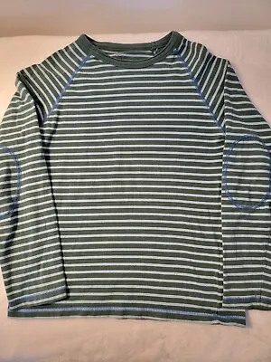 Mini Boden Boys Long Sleeve Shirt Size 7 YEARS Green W/lines • $9.99