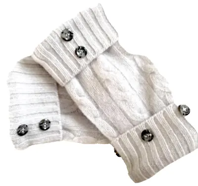 Fingerless Gloves Gray Grey 100% Cashmere S M L One Size Os Arm Warmers Mitts • $32.98