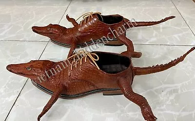 Men's Crocodile  Shoes -Vey Luxury And Unique - Handmade Elegant Boots • $1021.13