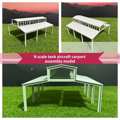 Diorama 1:50-150 Railroad Fire Station Car Garage Carport Scene Building Model • $22.99