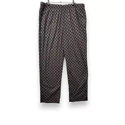 NWOT Michael Kors Men's Pajama Lounge Pants Black Gray Fleece MK Logo - Size L • $18.88
