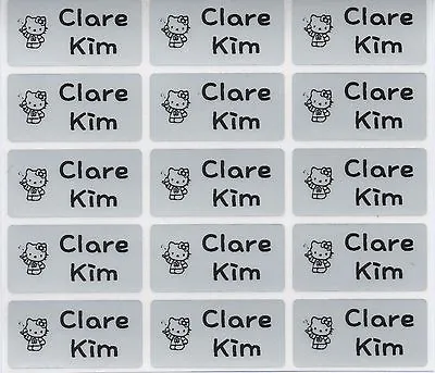 $3.99 • Buy Medium Silver Personalised Name Stickers, Name Labels, 30x15mm, Waterproof